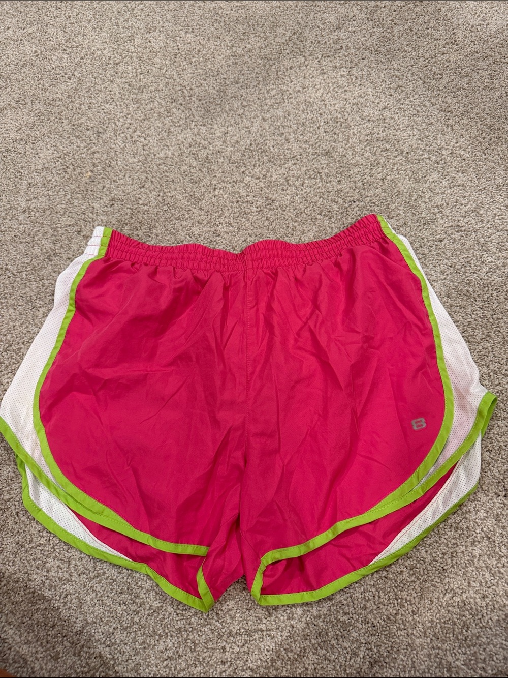 Layer 8 Hot Pink Athletic Shorts with Lime Trim